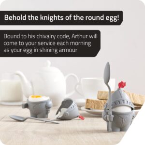 Arthur- Soft or Hard Boiled Egg Cup Holder With a Spoon Included- Knight Design - Kitchen Utensil Decor by Peleg Design