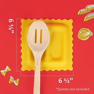 IMPRESA Large Ravioli Spoon Rest-Countertop Kitchen Utensil Holder- Pasta-Shaped Spoon Rest Novelty Gift for up to 2 Cooking Spoons - Eye-Catching Kitchen Tools-Cooking Gadgets to Impress Family-6.5"