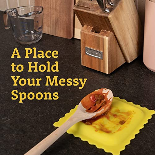 IMPRESA Large Ravioli Spoon Rest-Countertop Kitchen Utensil Holder- Pasta-Shaped Spoon Rest Novelty Gift for up to 2 Cooking Spoons - Eye-Catching Kitchen Tools-Cooking Gadgets to Impress Family-6.5"