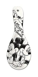 disney mickey and minnie mouse sketch ceramic spoon rest, 9 inches