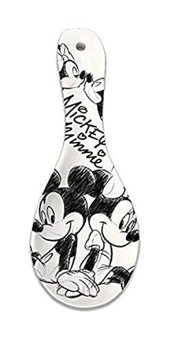 Disney Mickey and Minnie Mouse Sketch Ceramic Spoon Rest, 9 Inches