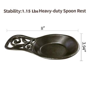 Spoon Rest Vintage Metal Kitchen Spoon Rest, Cast Iron for Cooking Home Decor, Coffee Gold Color