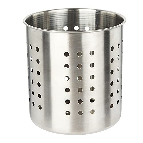 Stainless Steel Utensil Holder Kitchen Holder Restaurant Cooking Utensil Holder for Forks Spatula, 5.3'' x 5.1" Round Utensil Organizer