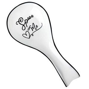 yoeuen spoon rest for stove top，ceramic spoon holder for kitchen counter, funny spoon me coffee spoon rests for spoons ladles, tongs