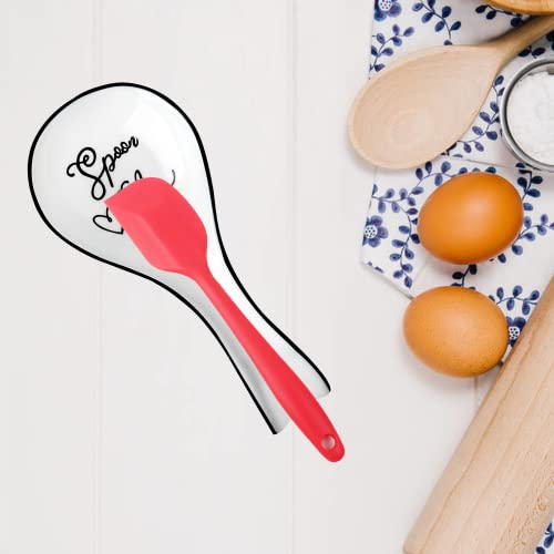 Yoeuen Spoon Rest For Stove Top，Ceramic Spoon Holder For Kitchen Counter, Funny Spoon Me Coffee Spoon Rests For Spoons Ladles, Tongs