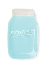 fox run ceramic mason jar spoon rest, blue