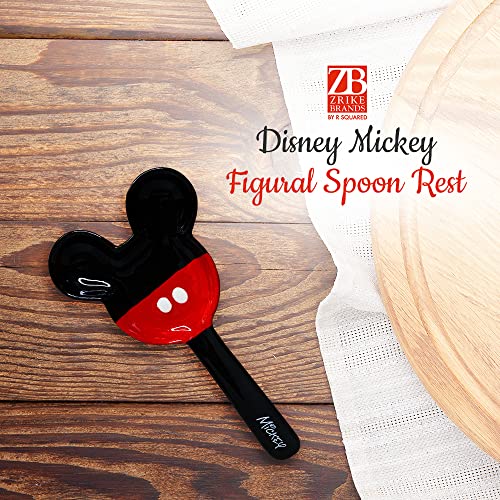 Zrike Disney Mickey Figural Spoon Rest - Functional Ceramic Utensil Holder with Iconic Design Doubles as Decor on Kitchen Counter or Dining Table Microwave & Dishwasher Safe A Gift for Any Occasion