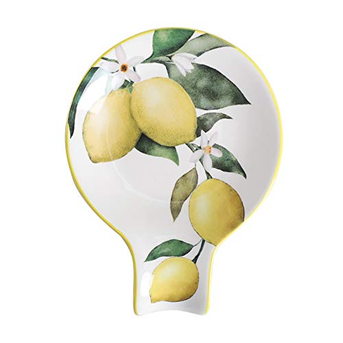 Bico Lemon Dreams Ceramic Spoon Rest, House Warming Gift, Dishwasher Safe