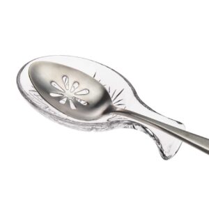 Godinger Spoon Rest for Kitchen, Crystal Glass Spoon Holder Rest - Dublin Collection