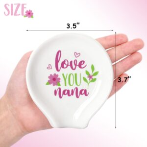 Nefelibata Grandma Gifts Spoon Rest Set of 2 Mother's Day Gifts Nana Ceramic Spoon Holder for Grandmother Coffee Bar Kitchen Counter Mimi Birthday Grandparent's Day Housewarming Thanksgiving Present