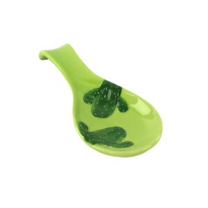 ceramic spoon rest kitchen ladle and spoon holder - cactus