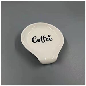 small spoon rest for coffee station, ceramic coffee holder for tea spoon, stirring spoon, teaspoon, coffee stirrers, coffee spoon rest for kitchen counter, mini porcelain coffee bar accessories