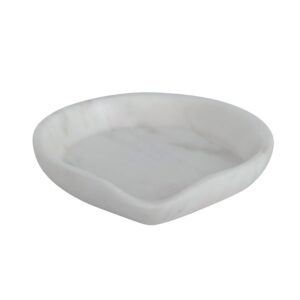 bloomingville white marble spoon rest, 5" l x 5" w x 1" h