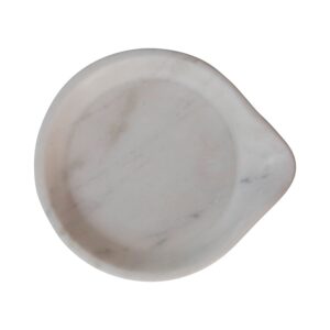 Bloomingville White Marble Spoon Rest, 5" L x 5" W x 1" H
