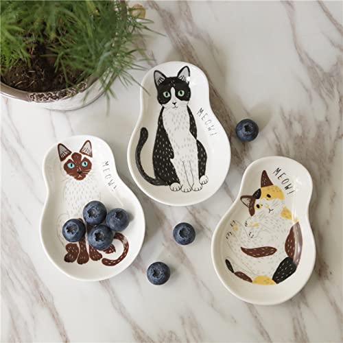 KiaoTime Coffee Spoon Rests and Spoon - Ceramic Cute Cat Spoon Rest Teaspoon Holder Coffee Station Decor Coffee bar Coffee Stirrers Holder for Home Kitchen Accessories