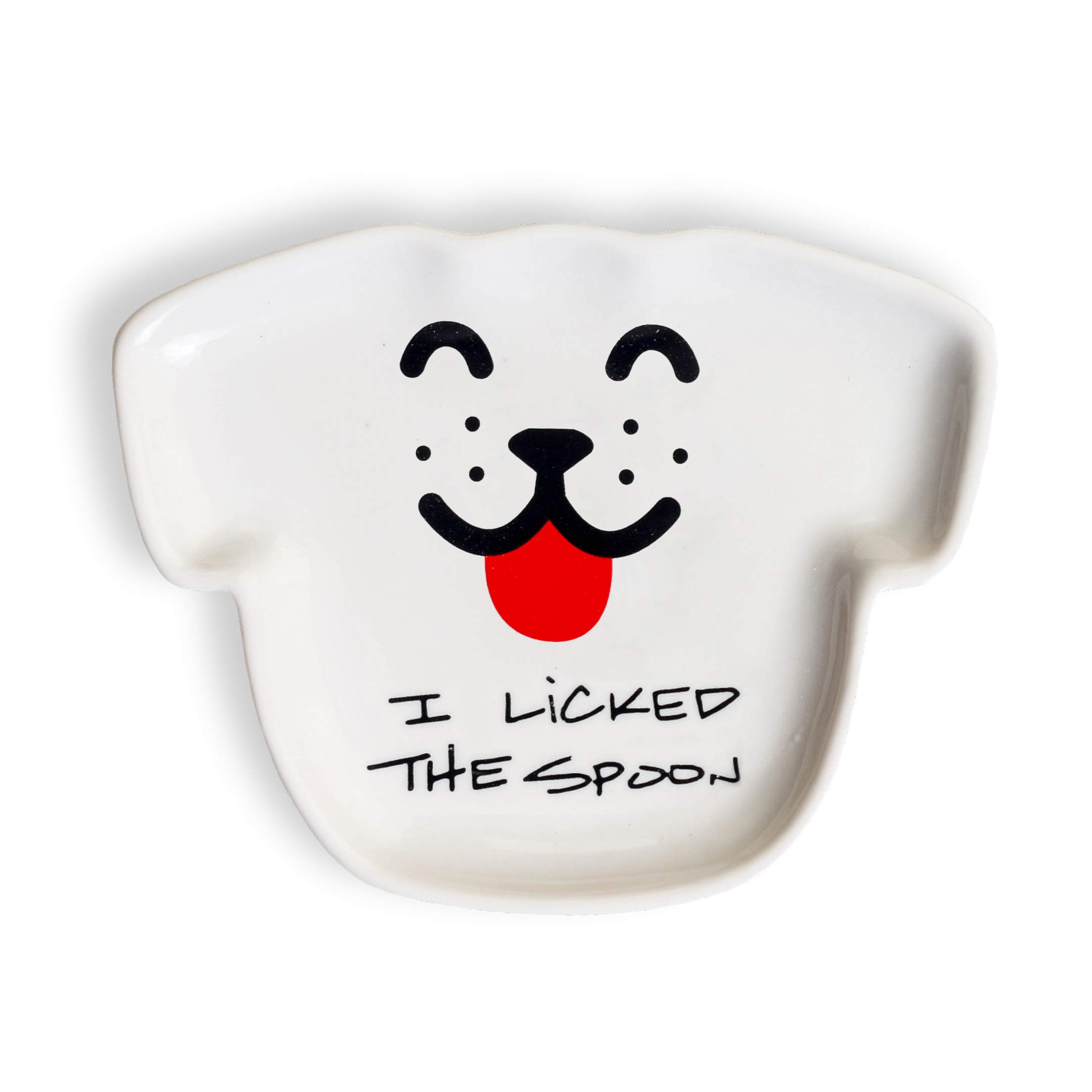 Naughty Dog Spoon Rest, Ceramic Dish, Cute Novelty Gift for Dog Lovers