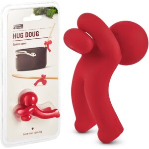 monkey business hug doug spoon saver, spoon holder and lid lifter - ideal for standard-sized utensils, silicone spoon rest, stove spoon holder, cool kitchen gadgets & cute kitchen accessories