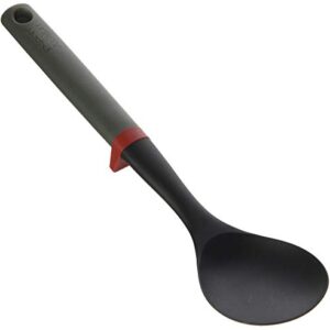 Joseph Joseph Duo Solid Spoon with Integrated Tool Rest,Black/Gray