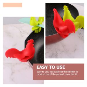 Spoon Rest Rooster Pot Clip: 2pcs Silicone Pot Clip Spoon Rest Cooking Utensil Holder Pot Side Clip Spoon Holder for Pot Lid Holders