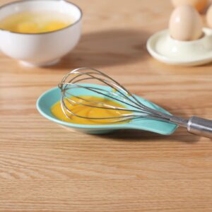 ONTUBE Ceramic Spoon Rests for Buffet Table Set of 5, Porcelain Sauce Dish Resting Cooking Spoons Holder for Home and Kitchen, 6.5 Inch MixColor