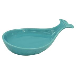 ceramic coastal spoon rest for kitchen, whale