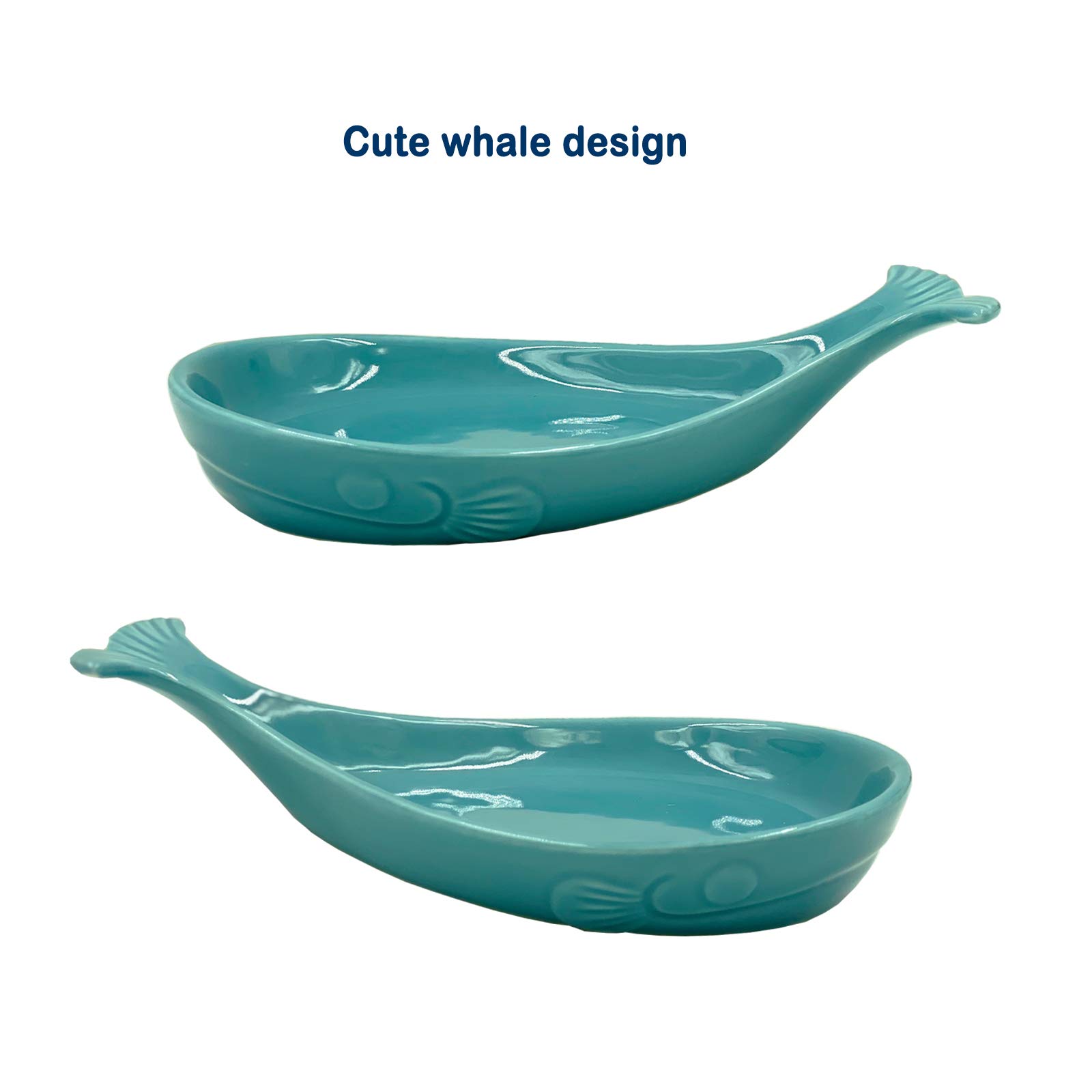 Ceramic Coastal Spoon Rest for Kitchen, Whale