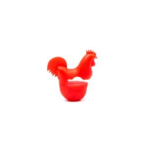 Fox Run 6283 Rooster Pot Clip/Spoon Holder, 1 x 2.75 x 2.75 inches, Red