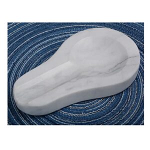 siparui spoon rest,marble spoon rest perfect for spatula,ladle,fork other kitchen utensil rest,handmade spoon holder for stove top chef's preferred kitchen tool(white)