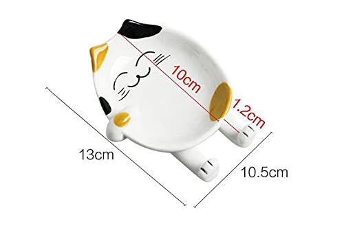 UgyDuky 2 PCS Cute Cat Multifunction Ceramic Spoon Rest,Modern Spoon Rest Holder for Stove Top Kitchen Counter Modern Spatula Utensil Rest