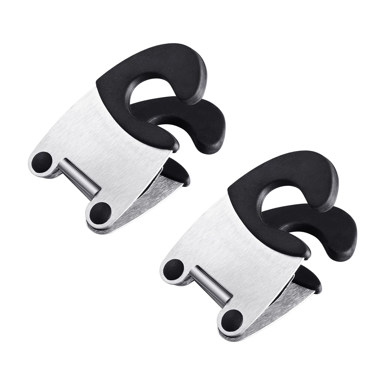 DOITOOL 2pcs Pot Clip Holder Utensil Pot Clip Spoon Rest Stainless Steel Kitchen Gadget for Restaurant Home Utensil Rest (Black)