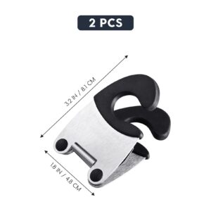 DOITOOL 2pcs Pot Clip Holder Utensil Pot Clip Spoon Rest Stainless Steel Kitchen Gadget for Restaurant Home Utensil Rest (Black)