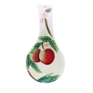 mini ceramic spoon rest apple kitchen décor teaspoon tea bag rest
