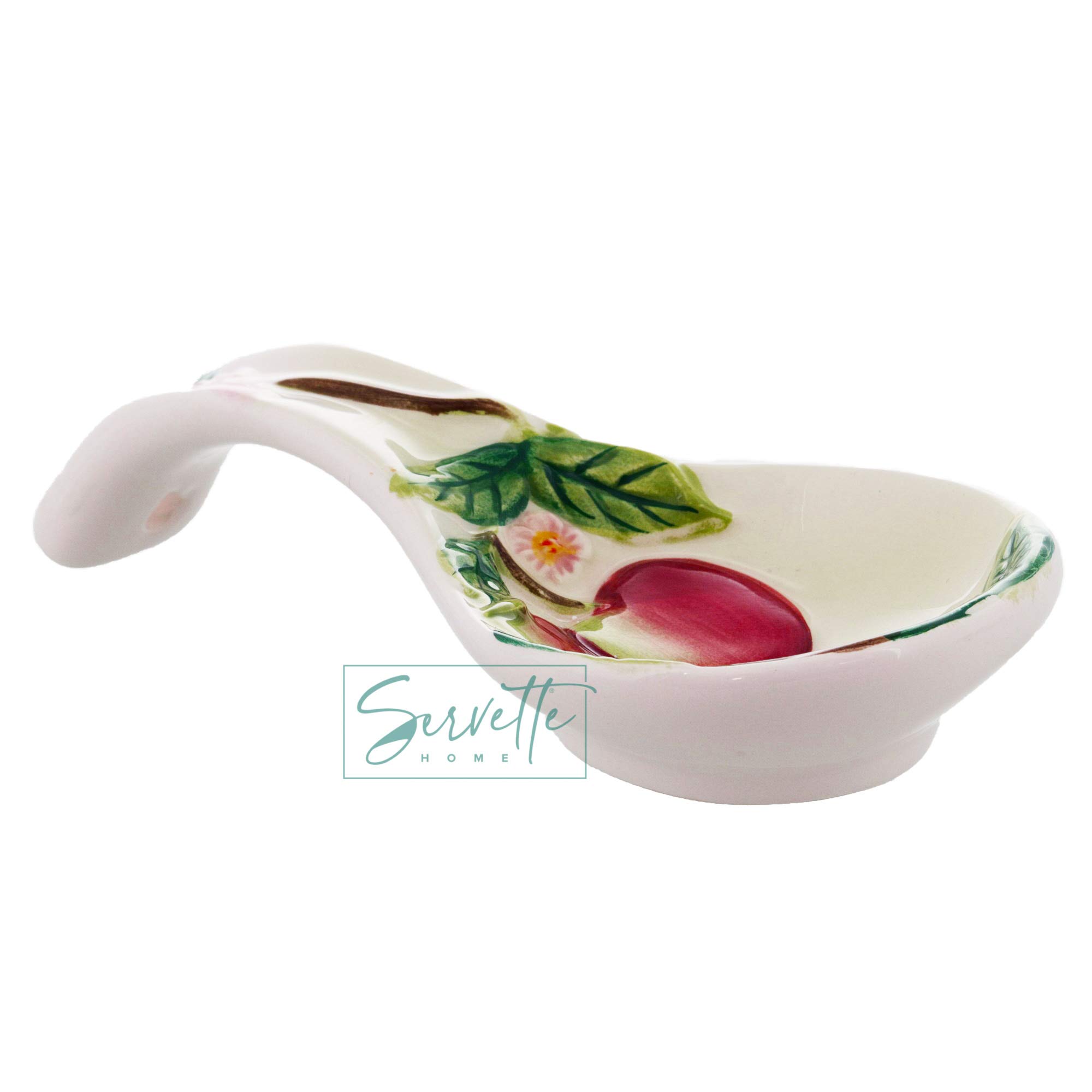 Mini Ceramic Spoon Rest Apple Kitchen Décor Teaspoon Tea Bag Rest