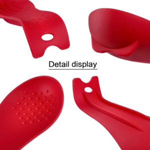 MSY BIGSUNNY Silicone Spoon Rests, Cooking Utensils Holder for Kitchen (2, Red-Red)