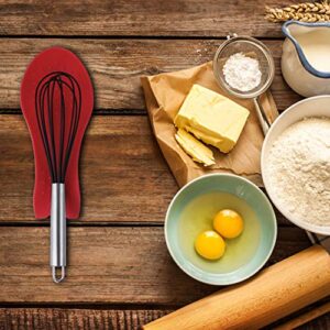 MSY BIGSUNNY Silicone Spoon Rests, Cooking Utensils Holder for Kitchen (2, Red-Red)