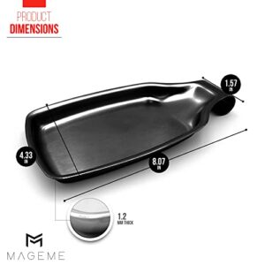 Black Spoon Rest, MAGEME Stainless Steel Spoon Rest for Stove Top, Perfect Cooking Utensil Rest, Ladle Rest, Spatula Rest, Large Spoon Rest for Kitchen Counter, Multipurpose, Dishwasher Safe