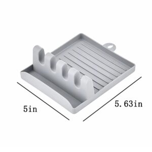 TOPJINZHIONE 2 Pieces Pot Lid Racks, Kitchen Utensil Shelf,Plastic Utensil Rest, Spoon Tray Shelf, Kitchen Holder for Spoons, Ladles, Tongs and Cutlery Tray to Avoid Dripping Stains