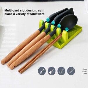 auons Kitchen Utensil Rest, Hanging Design Cooking Spoon Holder for Stove Top,Multifunction Kitchen Spatula Rack, Utensil Rest - 2 Pack (White & Green)