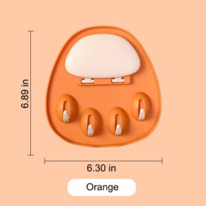 Spoon Lid Rest with Hooks, Multi-Function Non-slip Heat Resistant Kitchen Gadgets with Drip Pad, Utensil Holder for Cooking Spatula Ladle Spoon Accessories (Orange)