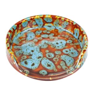 Ceramic Spoon Rest for Kitchen Counter and Stove Top (Marbled Turquoise)