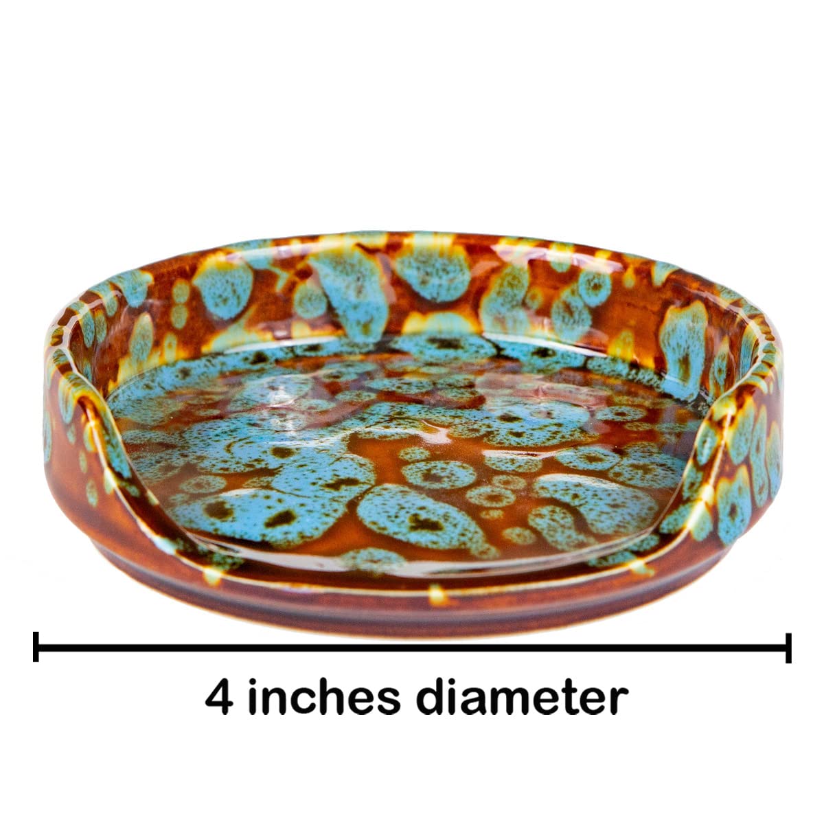 Ceramic Spoon Rest for Kitchen Counter and Stove Top (Marbled Turquoise)