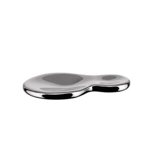 alessi "t-1000" spoon rest in 18/10 stainless steel mirror polished, silver