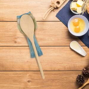 Yardwe Owl Spoon Rest Ceramic Ladle Holder Utensil Rester for Stove Top Kitchen Counter Cooking Utensil and Ladle Rest Holder Dining Table Decoration Blue