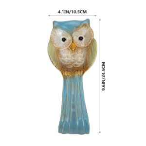 Yardwe Owl Spoon Rest Ceramic Ladle Holder Utensil Rester for Stove Top Kitchen Counter Cooking Utensil and Ladle Rest Holder Dining Table Decoration Blue