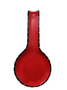 tuscany red ruffle hand painted, ceramic spoon rest, 85225 by ack