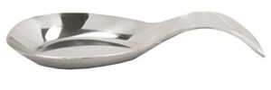 home basics stainless steel spoon rest, kitchen spoon utensil holder, dishwasher safe, silver