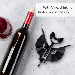 Vino Spooky Bat 2-in-1 Wine & Beer Opener and Agatha Kitchen Spoon Rest by OTOTO - Bundle of 2 Fun Kitchen Gadgets