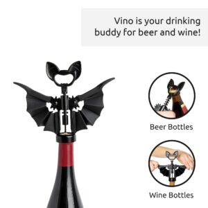 Vino Spooky Bat 2-in-1 Wine & Beer Opener and Agatha Kitchen Spoon Rest by OTOTO - Bundle of 2 Fun Kitchen Gadgets