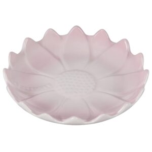 le creuset shell pink stoneware flower spoon rest