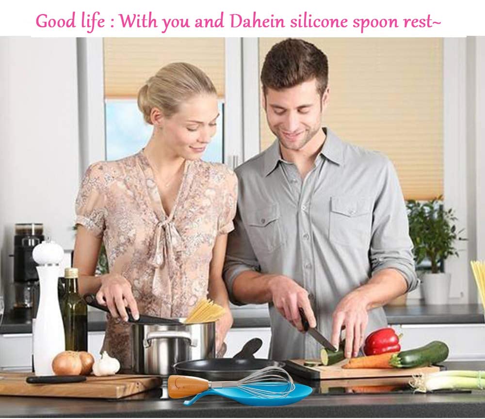 Spoon Rest Dahein Spoon Rest for Stove Top Spoon Holder Spoon Rest for Kitchen Counter Silicone Spoon Rest Spatula Holder (7.6 x 4 in)